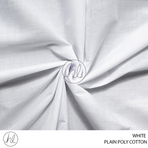Plain Poly Cotton (781) White (112cm) Per M