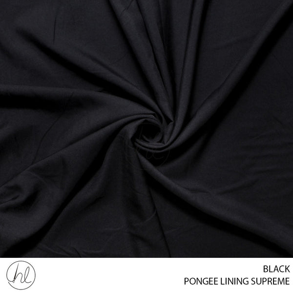 PONGEE LINING SUPREME (781) BLACK (150CM) PER M