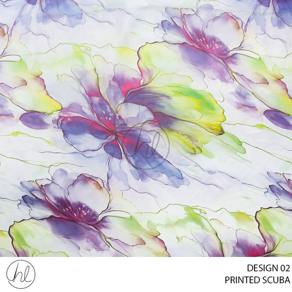 Printed Organdy (53) Purple (Design 02) (150cm) Per M