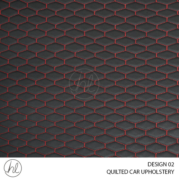 QUILTED CAR UPHOLSTERY 275 (DESIGN 02) (RED) (140CM WIDE) PER M