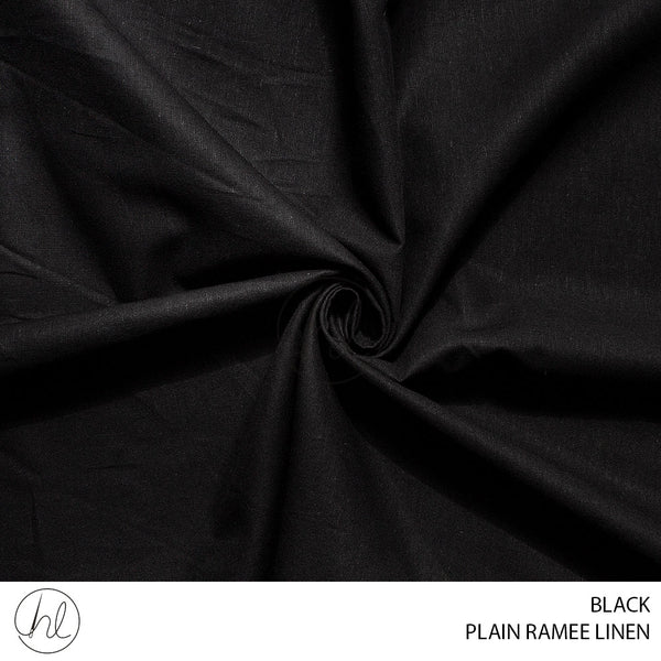 Plain Ramee Linen (781) Black (140cm Per M