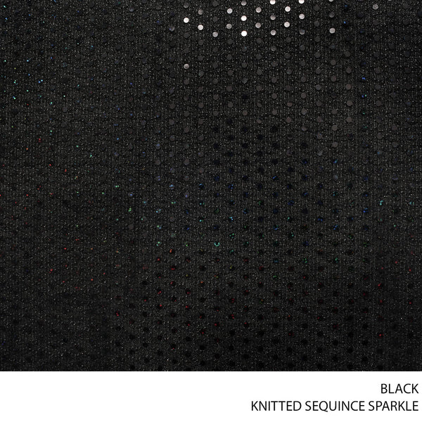 SEQUINCE KNITTED SPANGLE FABRIC 150CM BLACK