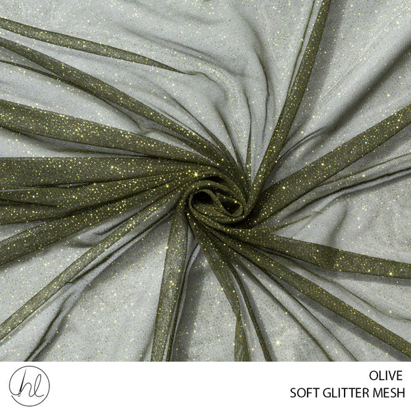 Soft glitter Mesh (56) Olive (150cm) Per M