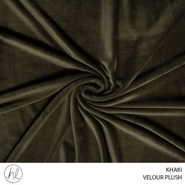 Velour Plush (150cm) Khaki (150cm) Per M