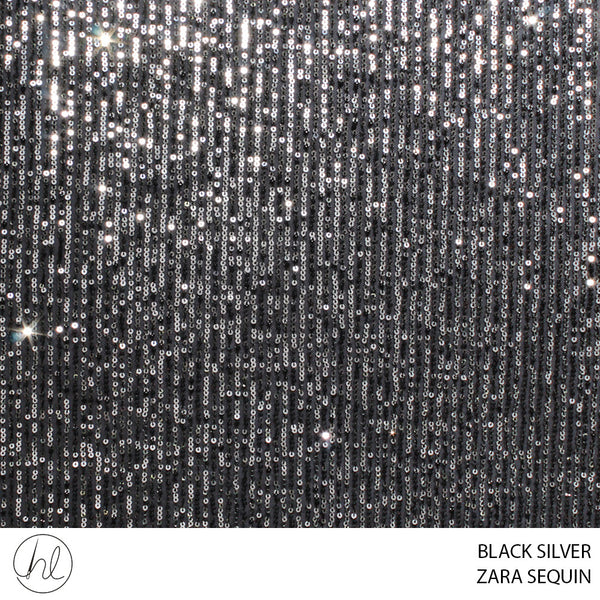 ZARA SEQUIN (55) BLACK/SILVER (140CM) PER M