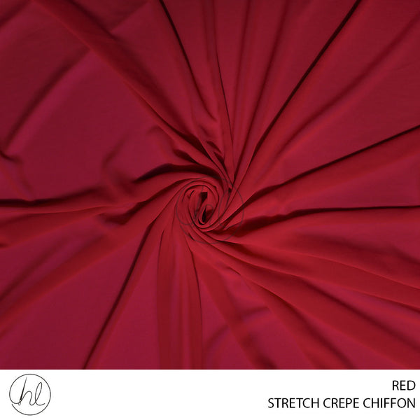 STRETCH CREPE CHIFFON (53) RED (150CM) PER M