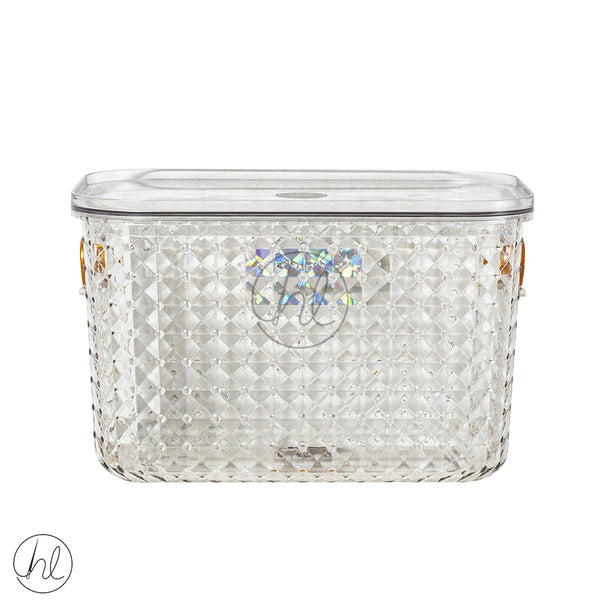 STORAGE BOX WITH HANDLE DIAMOND ASSORTED (CLEAR) ABY-4853 MED