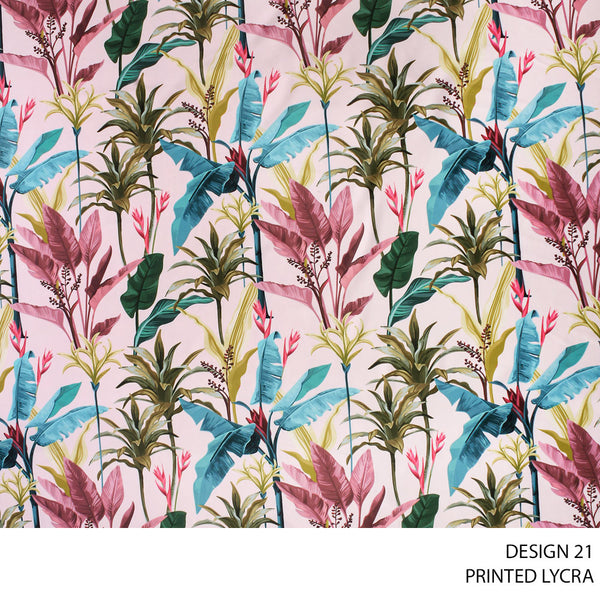 LYCRA PRINT FABRIC 150CM PALE PINK ROLL ROLL 001