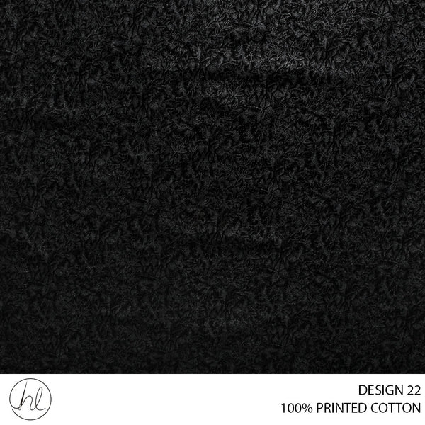 100% PRINTED COTTON (3408) BLACK (110CM) PER M