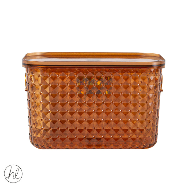 STORAGE BOX WITH HANDLE DIAMOND ASSORTED (ORANGE) ABY-4853 MED