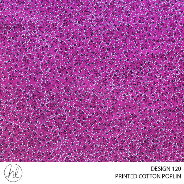 PRINTED COTTON POPLIN (51) FUSCHIA (112CM) PER M