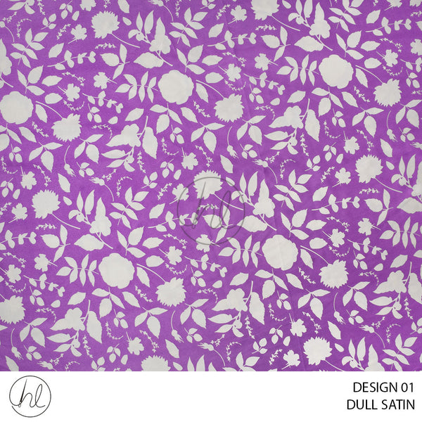 Dull Satin (51) Purple (Design 01) (150cm) Per M