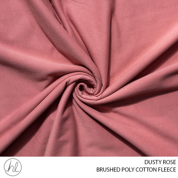 BRUSHED POLY COTTON FLEECE (51) DUSTY ROSE (150CM) PER M