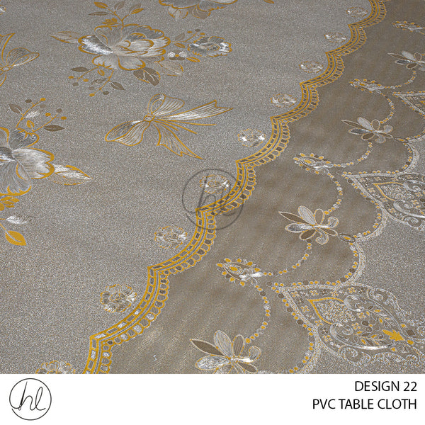 PVC TABLE CLOTH 4632 (DESIGN 22) (LIGHT GOLD) (140CM WIDE) PER M