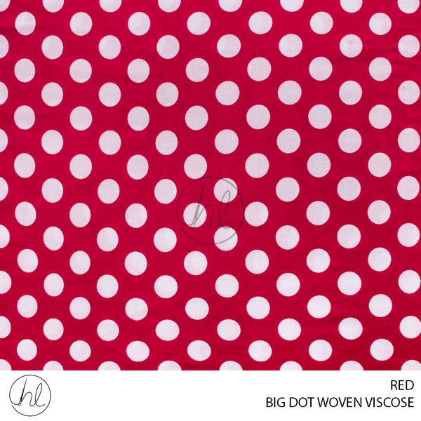Big Dot Woven Viscose (51) Red (150cm) Per M