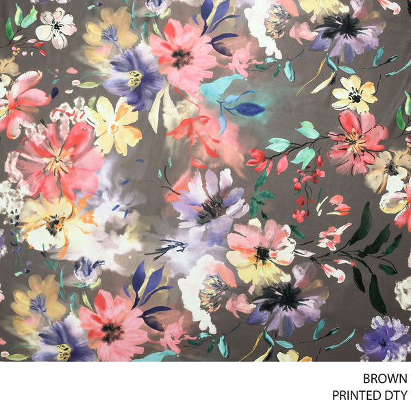 DTY PRINTED FABRIC BROWN ROLL ROLL 009