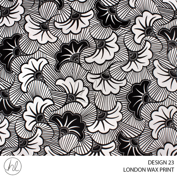 London Wax Print (55) Black/White (110cm) Per  M