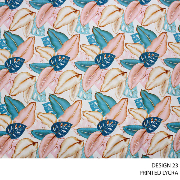 LYCRA PRINT FABRIC 150CM WHITE ROLL ROLL 001