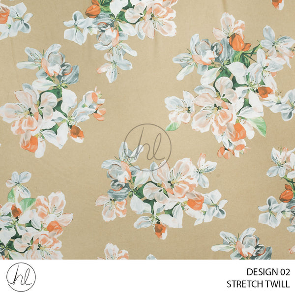 Stretch Twill (53) Beige (Design 02) (150cm) Per M