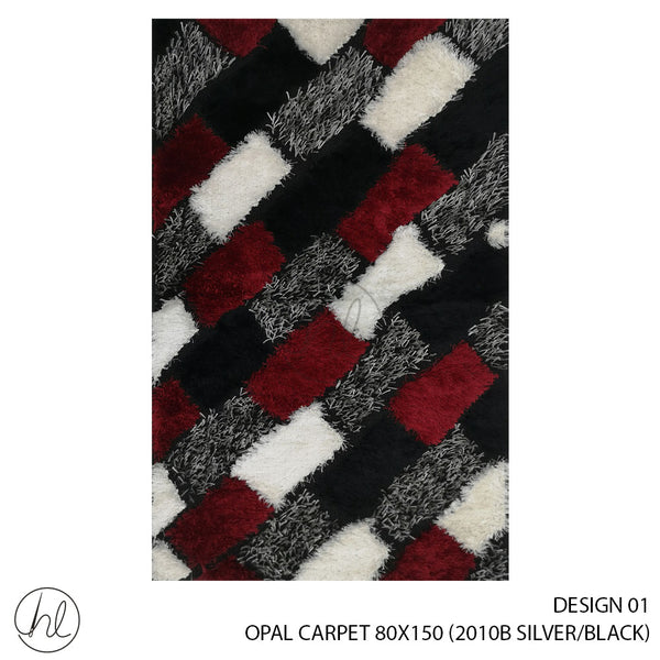 OPAL CARPET (80X150) (DESIGN 01) (SILVER/BLACK)