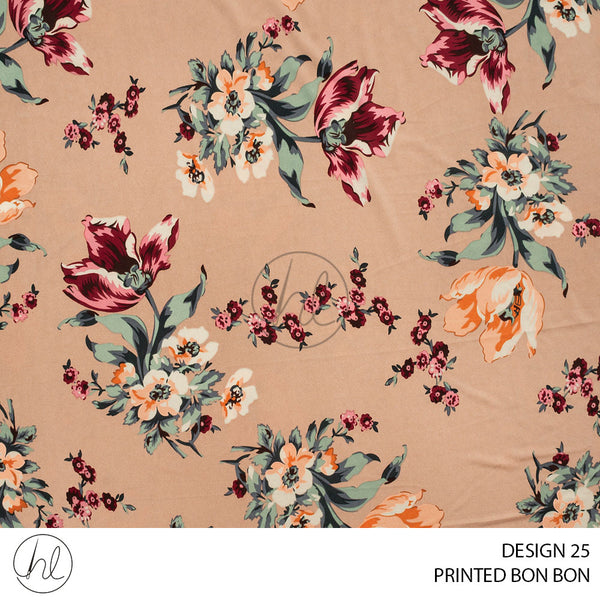 Printed Bon Bon (781) Taupe (Design 25) (150cm) Per M