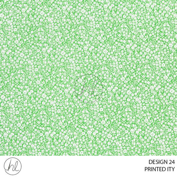 Printed ITY (51) Green (Design 24) (150cm) Per M