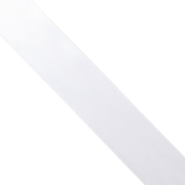 SATIN RIBBONS (WHITE) 25MM PER ROLL
