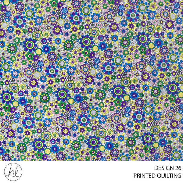 PRINTED QUILTING (51) MULTI (110CM) PER M