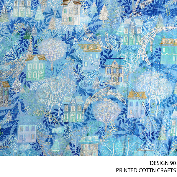 COTTON CRAFT DIGITAL FABRIC BABY BLUE ROLL ROLL 002