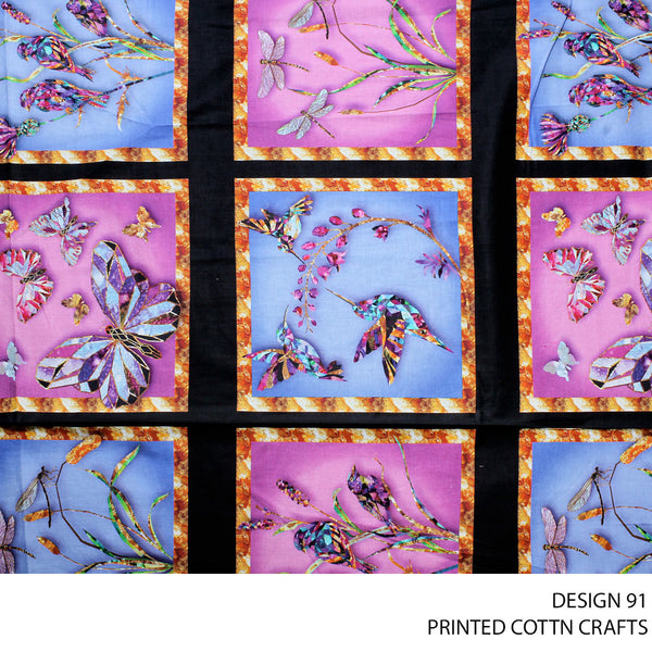 COTTON CRAFT DIGITAL FABRIC PURPLE ROLL ROLL 002