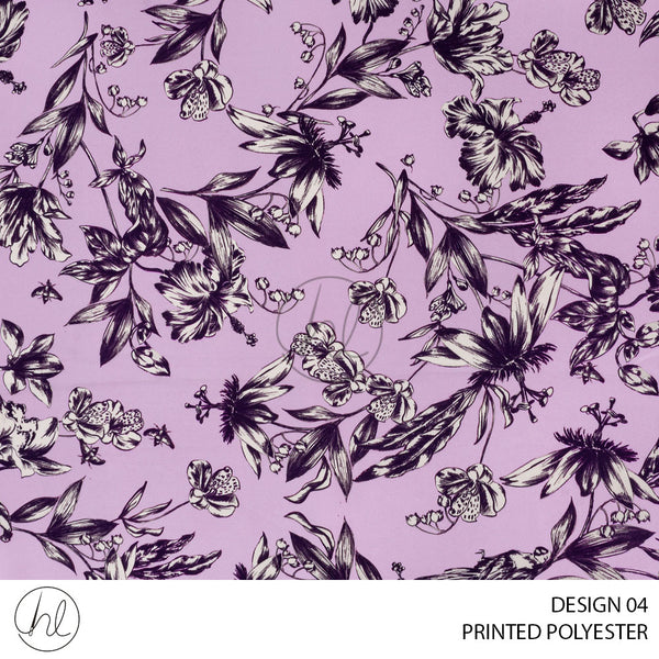 Printed Polyester Miori (51) Lilac (Design 04) (150cm) Per M