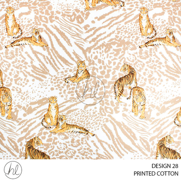 PRINTED COTTON BRONZE (51) CREAM (150CM) PER M