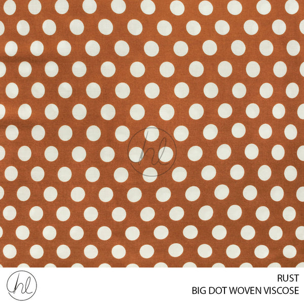 Big Dot Woven Viscose (51) Rust (150cm) Per M
