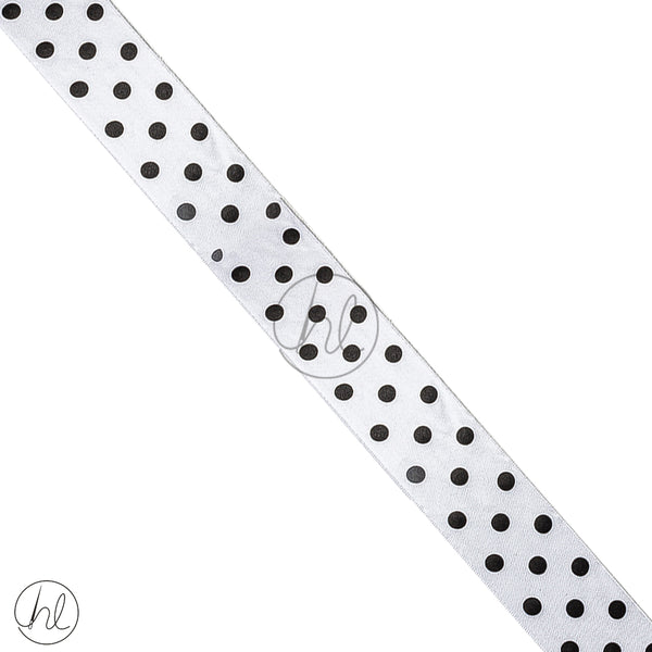 Ribbon Satin Dot 38mm H8 550 White Free