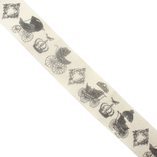 RIBBON FRENCH COTTON PRAM 40MM MULTI FC/40