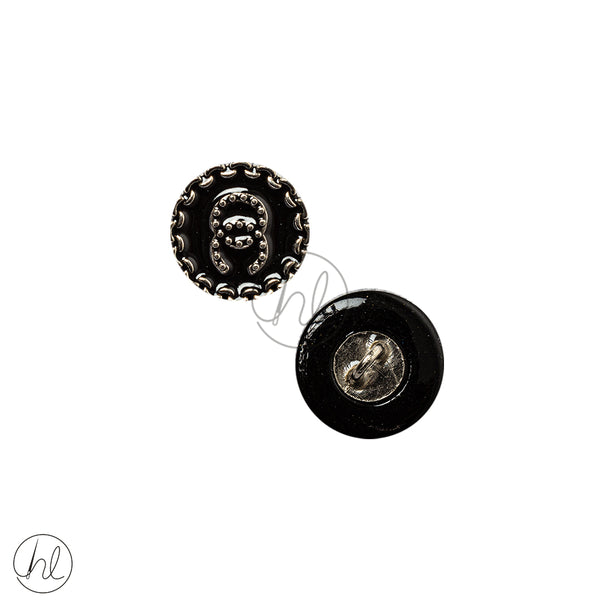 Buttons Fancy  (25mm)  (Blk/Slvr)