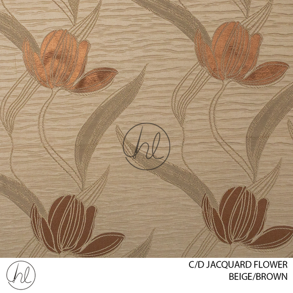 C/D Jacquard Flower (001 CP) (280cm) (Brown/Beige)