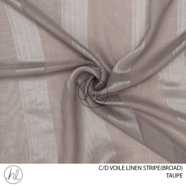 C/D Voile Linen Stripe (Broad)(53 CV)(280CM)(Taupe)