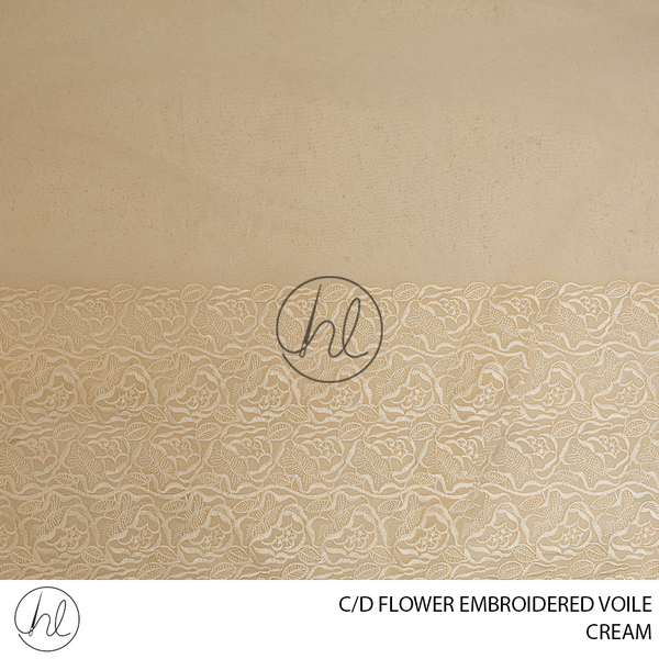 C/D Voile Embroidered Flower