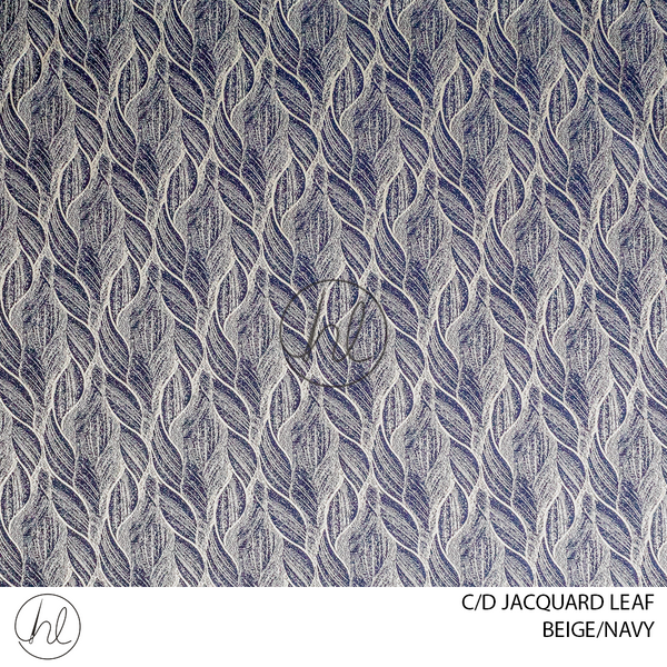 C/D Jacquard Leaf (CP) (280cm) (Beige Navy)