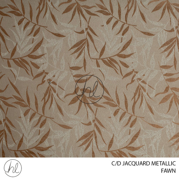 C/D Jacquard Metallic Leaf	(JF713)(280cm)Fawn