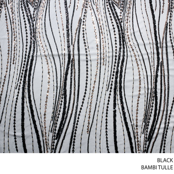 BAMBI FABRIC 140CM BLACK ROLL ROLL 001
