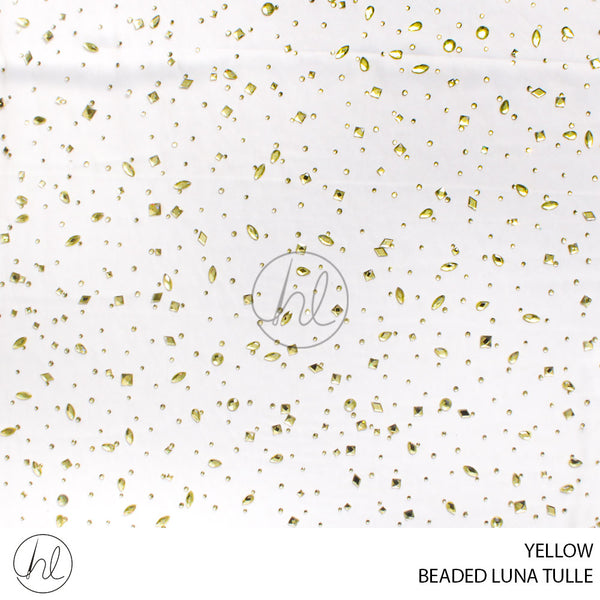 BEADED LUNA TULLE (781) YELLOW (130CM) PER M