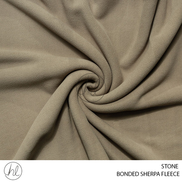 Bonded Sherpa Fleece Micro (56) Stone (150cm) Per M