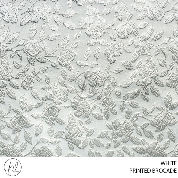 Printed Brocade (56) White (150cm) Per M