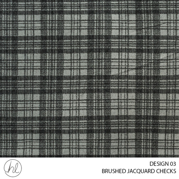 Brushed Jacquard Checks (56) Grey (150cm) Per M