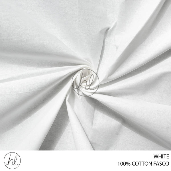 100% Cotton Fasco (56) White (90cm) Per M