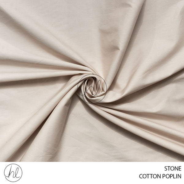 Cotton Poplin (56) Stone (115cm) Per M