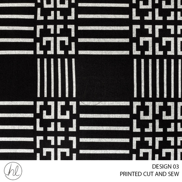 Printed Cut & Sew (56) Black (150cm) Per M