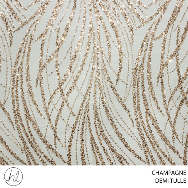 TULLE DEMI FABRIC 140CM CHAMPAGNE ROLL ROLL 001